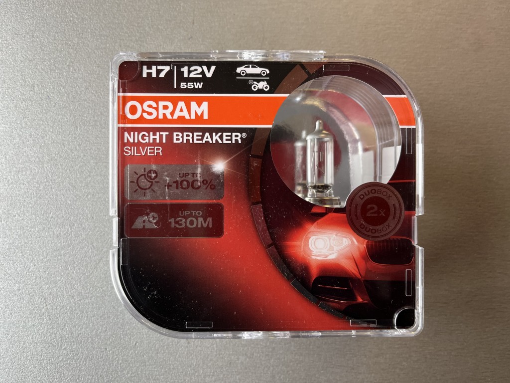 Комплект галогеновых ламп Н7 Osram Night Breaker Silver +100% 12V 55W