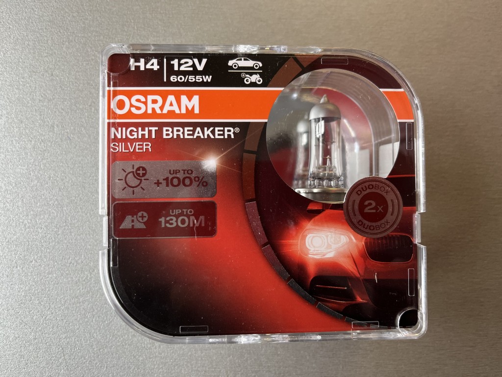 Комплект галогеновых ламп Н4 Osram Night Breaker Silver +100% 12V 60/55W