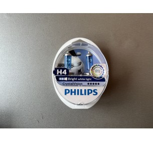 Комплект галогеновых ламп Philips H4 +90% CrystalVision 12V 55/60W